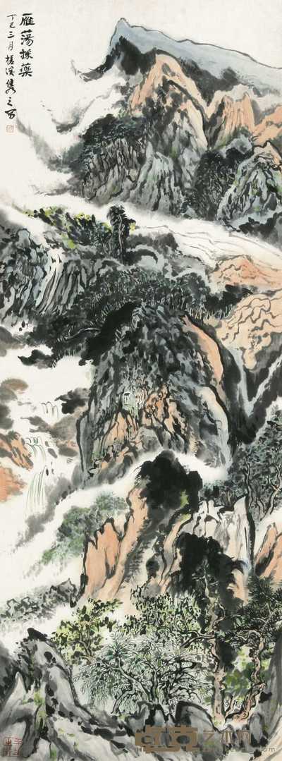 黄隽之 雁荡采药图 镜心 96×36cm